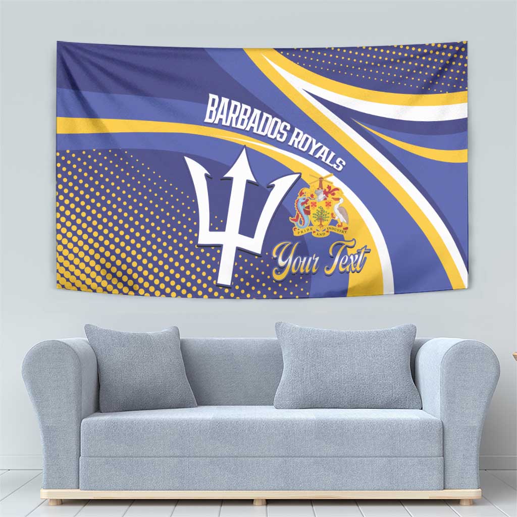 Custom Barbados Royals Cricket Tapestry Go Champions Tridents Yellow Version