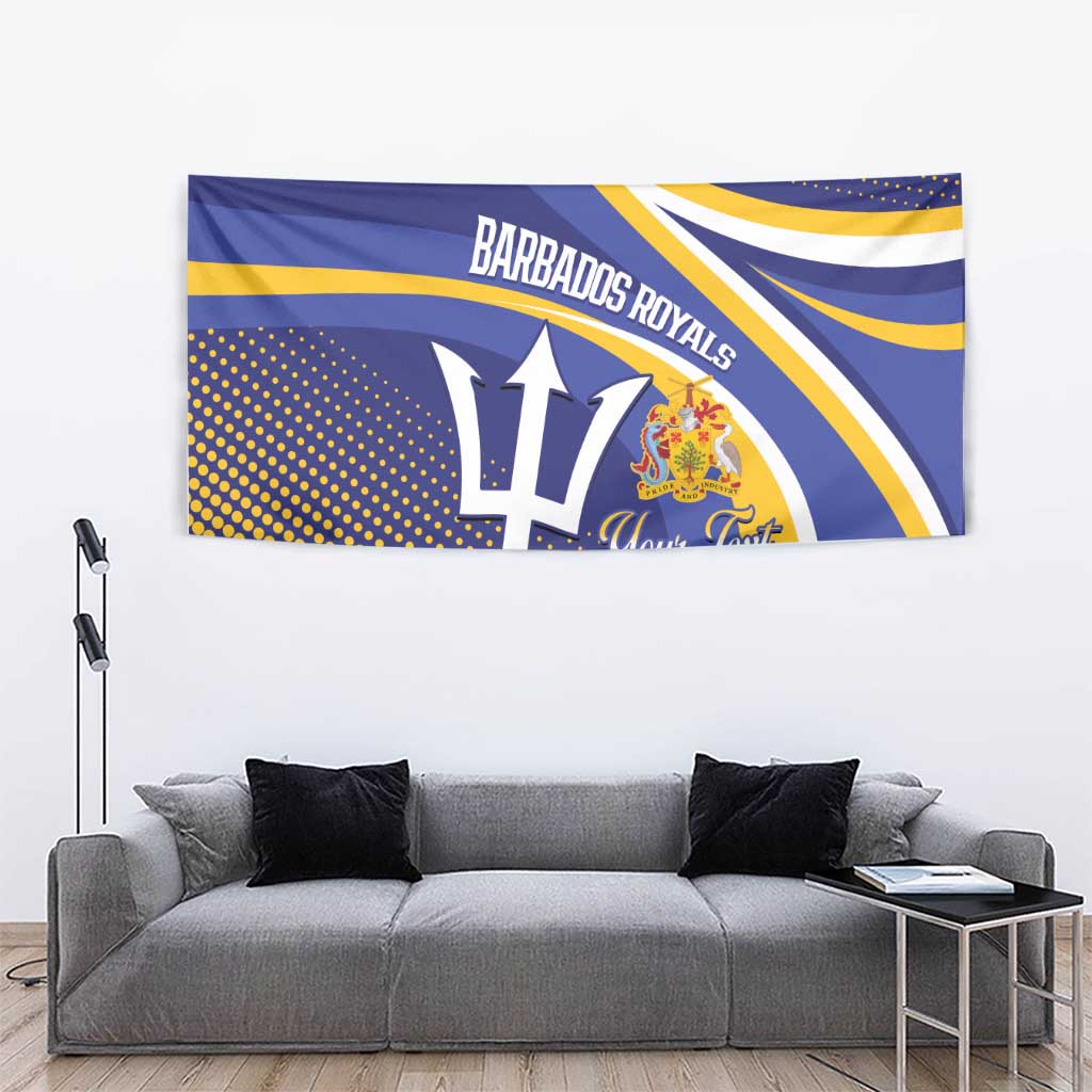 Custom Barbados Royals Cricket Tapestry Go Champions Tridents Yellow Version