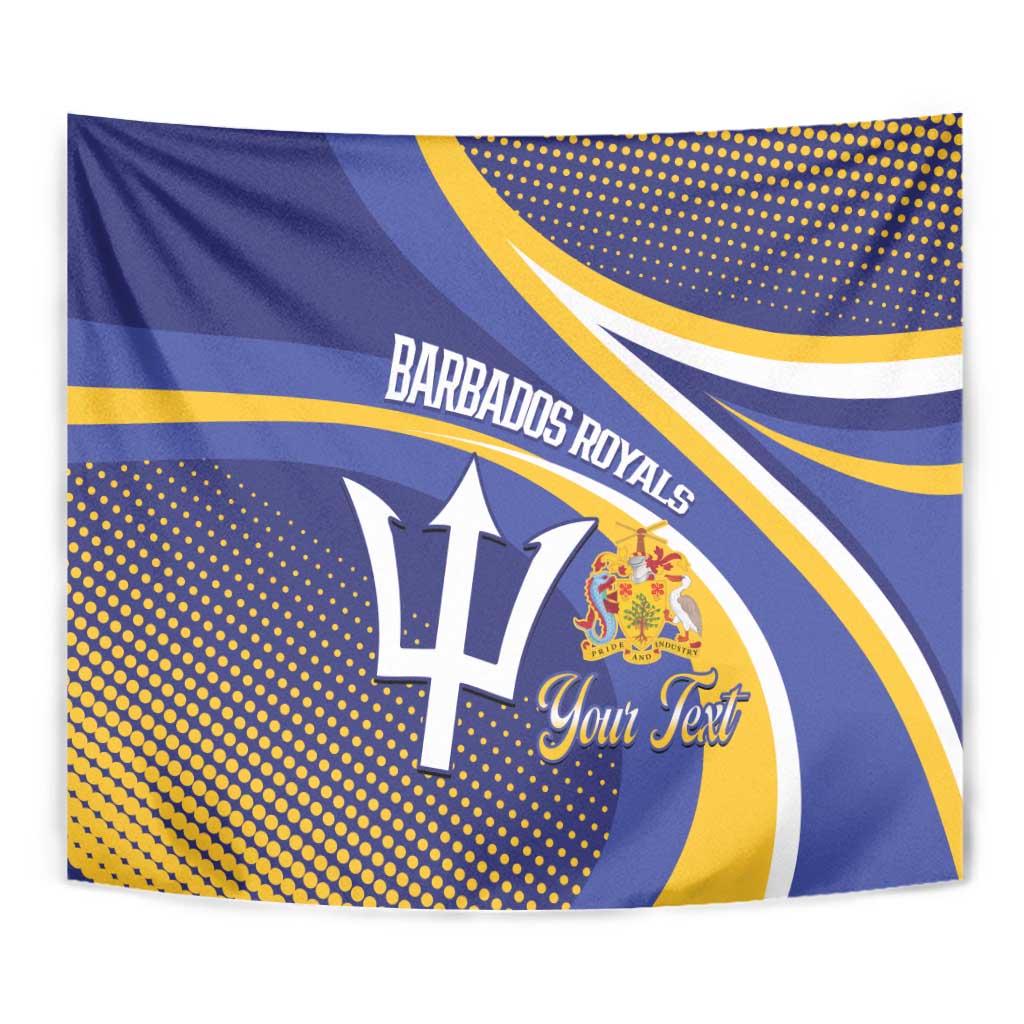 Custom Barbados Royals Cricket Tapestry Go Champions Tridents Yellow Version