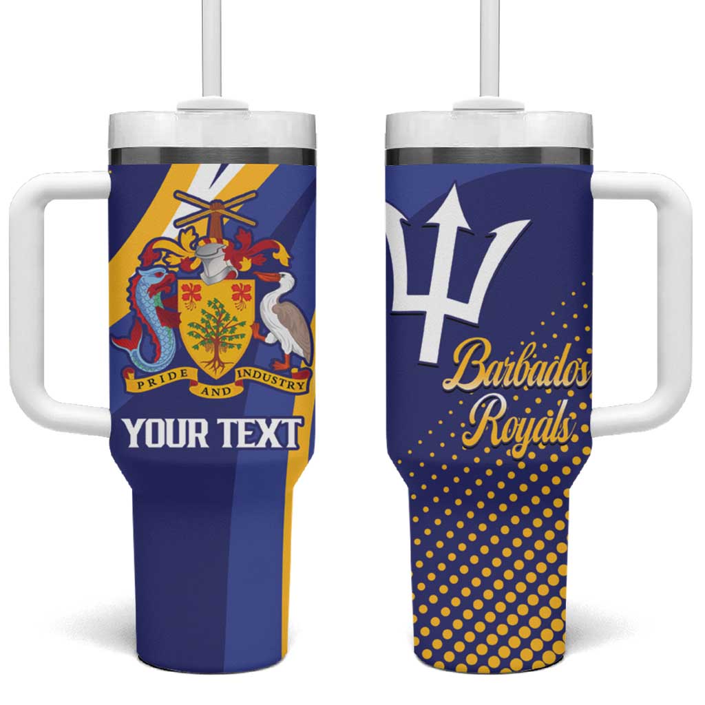 Custom Barbados Royals Cricket Tumbler With Handle Go Champions Tridents Yellow Version
