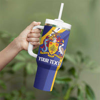 Custom Barbados Royals Cricket Tumbler With Handle Go Champions Tridents Yellow Version