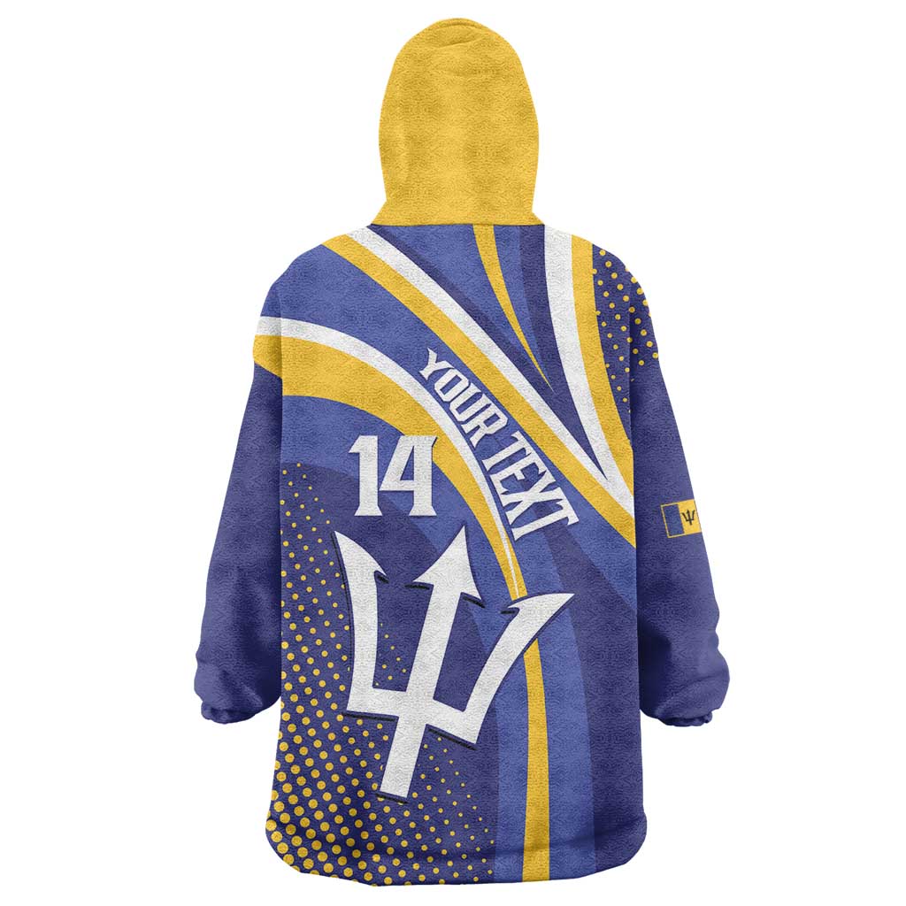 Custom Barbados Royals Cricket Wearable Blanket Hoodie Go Champions Tridents Yellow Version