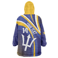 Custom Barbados Royals Cricket Wearable Blanket Hoodie Go Champions Tridents Yellow Version