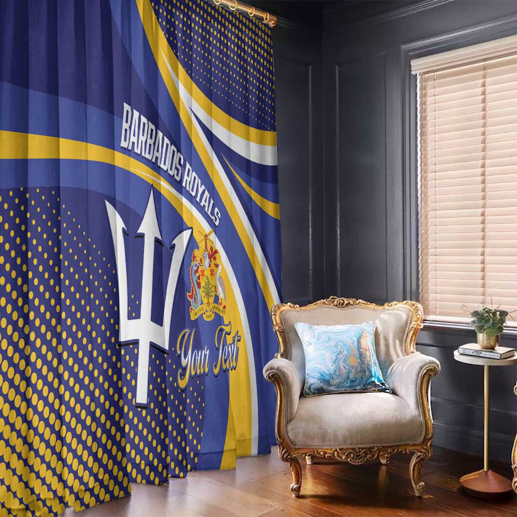 Custom Barbados Royals Cricket Window Curtain Go Champions Tridents Yellow Version