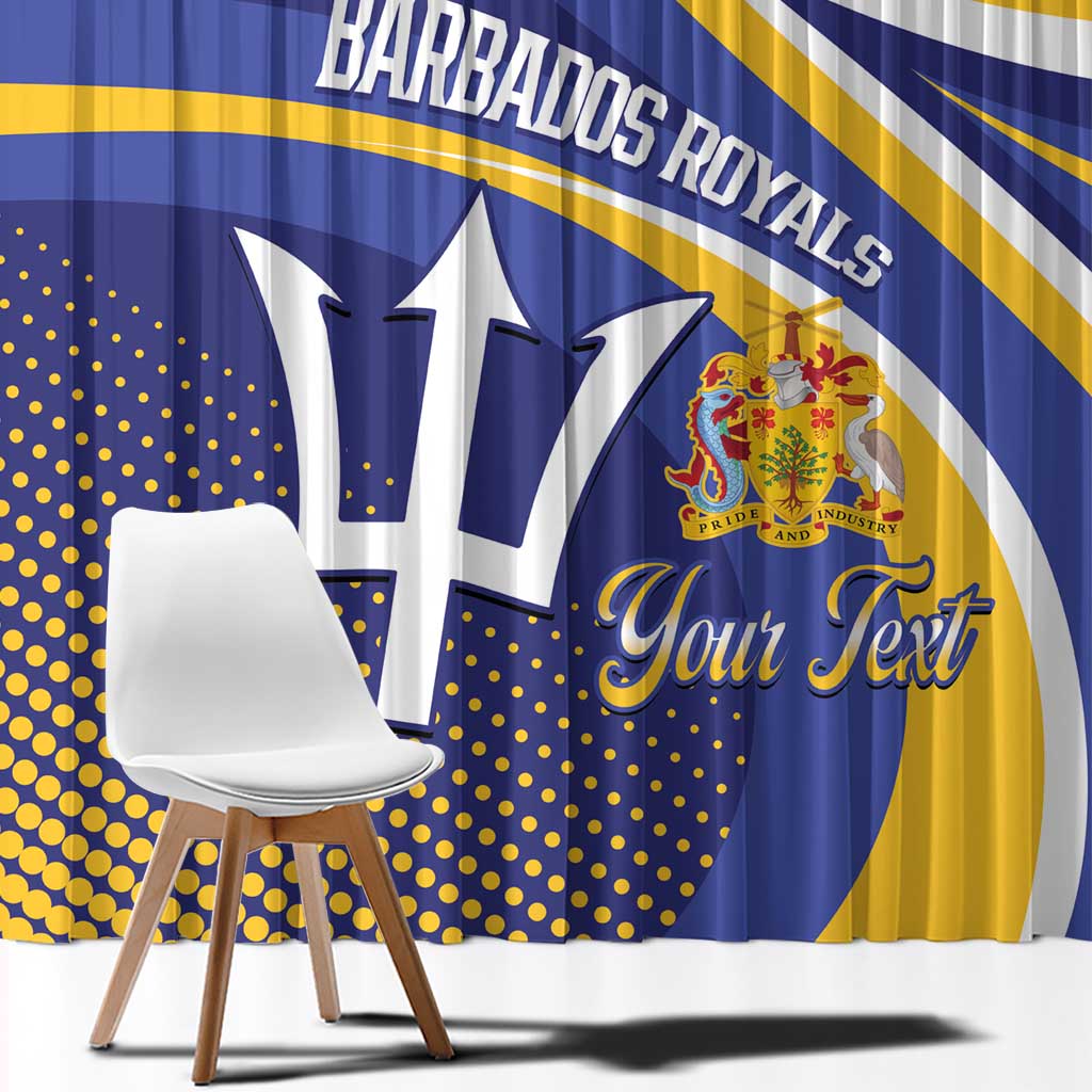 Custom Barbados Royals Cricket Window Curtain Go Champions Tridents Yellow Version