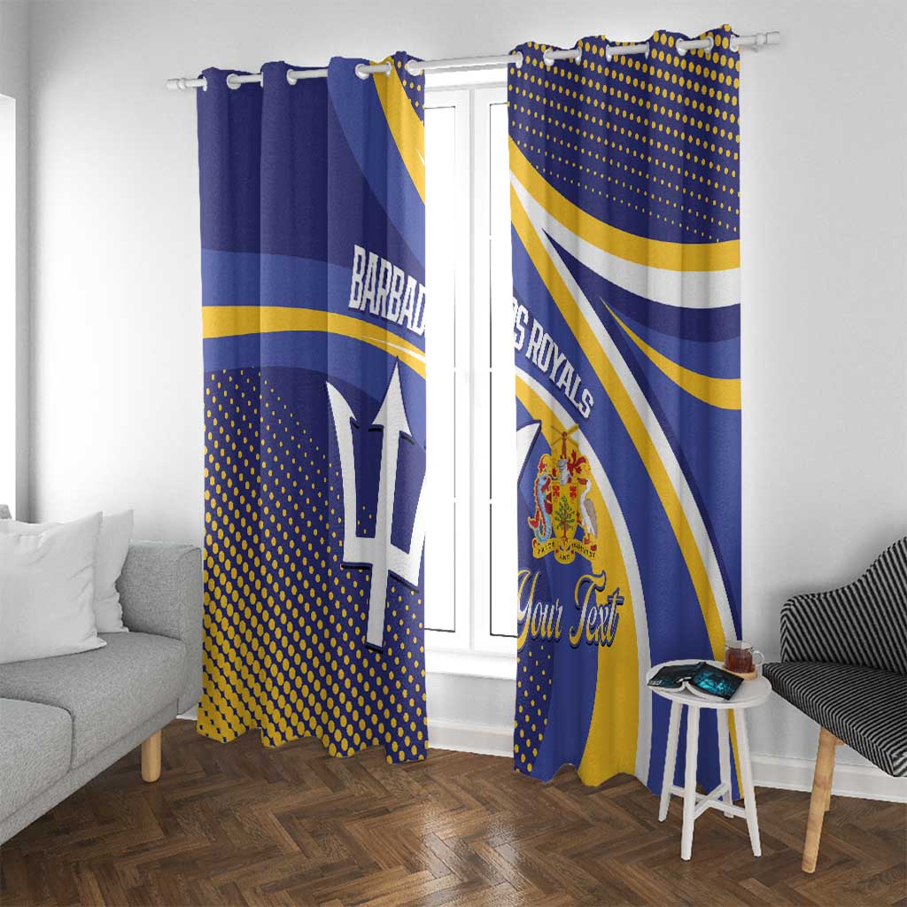 Custom Barbados Royals Cricket Window Curtain Go Champions Tridents Yellow Version