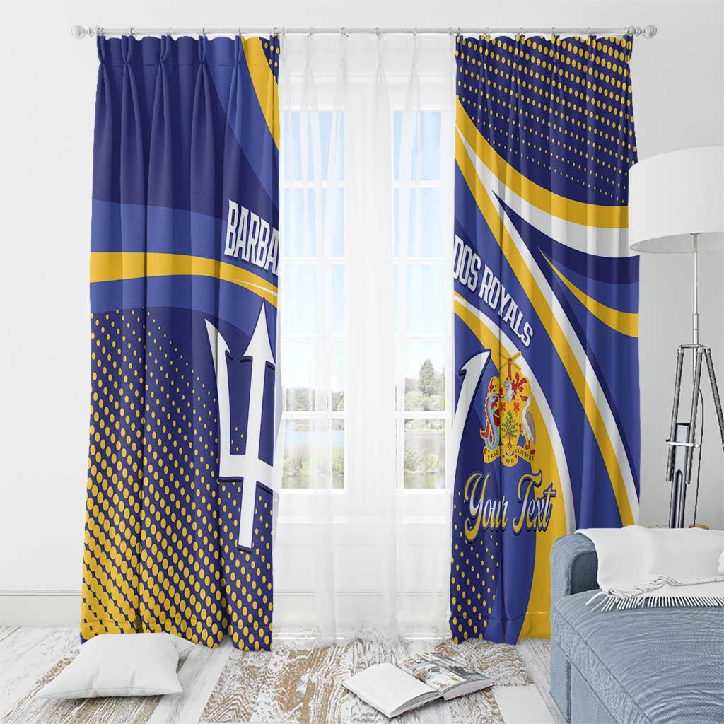 Custom Barbados Royals Cricket Window Curtain Go Champions Tridents Yellow Version