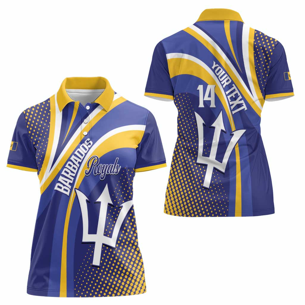 Custom Barbados Royals Cricket Women Polo Shirt Go Champions Tridents Yellow Version