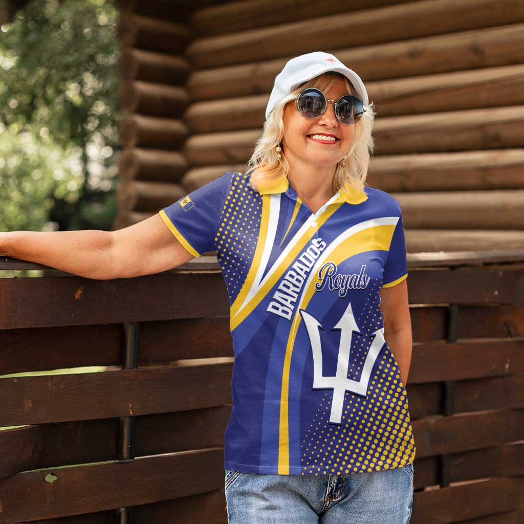 Custom Barbados Royals Cricket Women Polo Shirt Go Champions Tridents Yellow Version