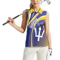 Custom Barbados Royals Cricket Women Sleeveless Polo Shirt Go Champions Tridents Yellow Version