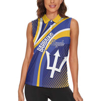 Custom Barbados Royals Cricket Women Sleeveless Polo Shirt Go Champions Tridents Yellow Version