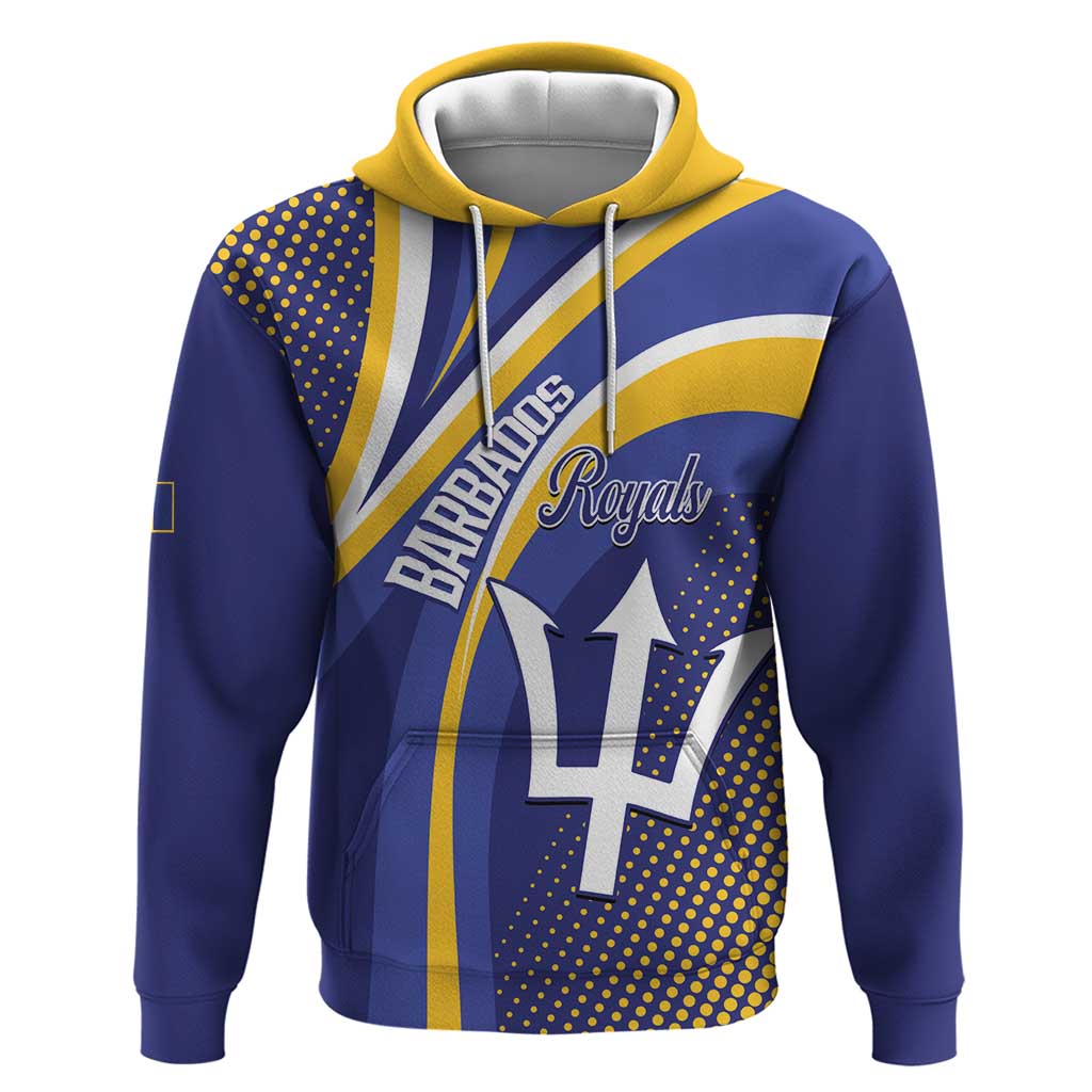 Custom Barbados Royals Cricket Zip Hoodie Go Champions Tridents Yellow Version