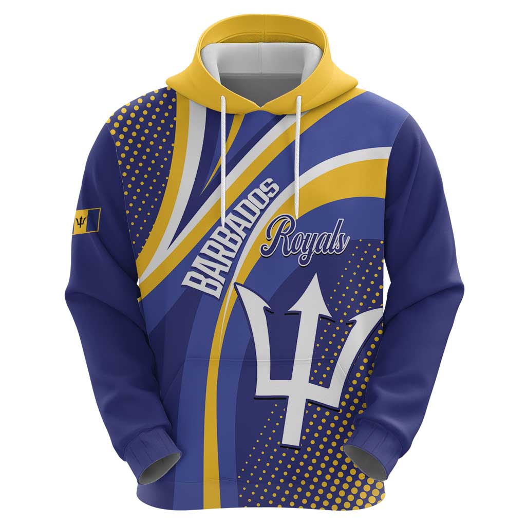 Custom Barbados Royals Cricket Zip Hoodie Go Champions Tridents Yellow Version