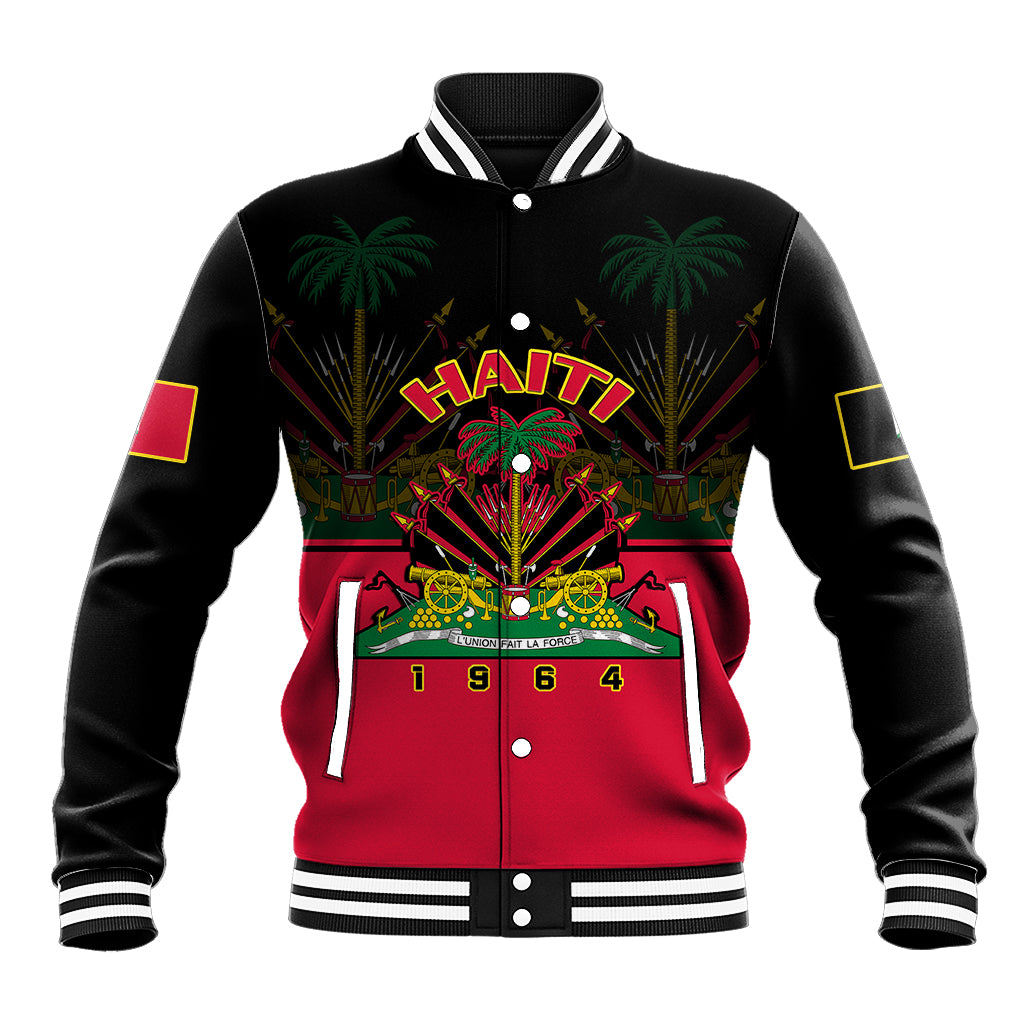 Personalised Haiti 1964 Baseball Jacket Coat Of Arms Flag Style - Wonder Print Shop