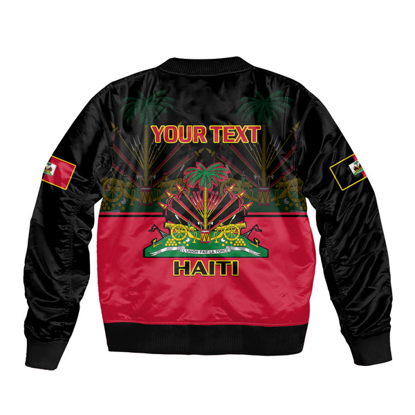 Haiti Neg Maron Bomber Jacket Coat Of Arms - Hisbicus Polynesian LT15 main image 1