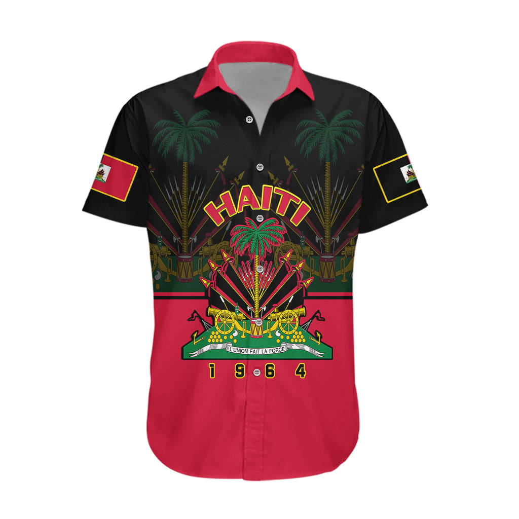 Personalised Haiti 1964 Hawaiian Shirt Coat Of Arms Flag Style - Wonder Print Shop