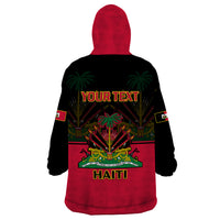 Personalised Haiti 1964 Wearable Blanket Hoodie Coat Of Arms Flag Style - Wonder Print Shop