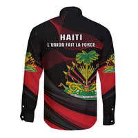 Haiti 1964 Long Sleeve Button Shirt Coat Of Arms Curvel Style - Wonder Print Shop