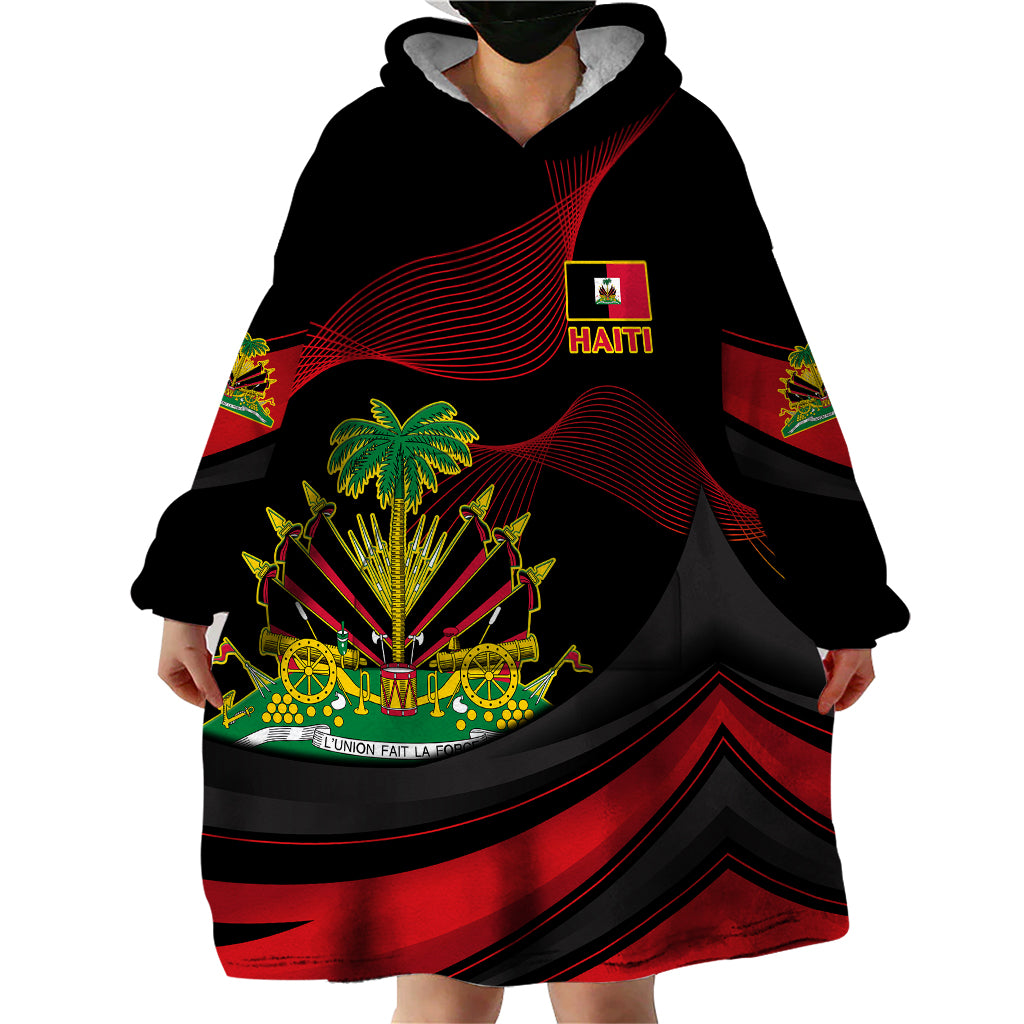 Haiti 1964 Wearable Blanket Hoodie Coat Of Arms Curvel Style - Wonder Print Shop