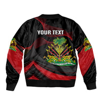 Personalised Haiti 1964 Sleeve Zip Bomber Jacket Coat Of Arms Curvel Style - Wonder Print Shop