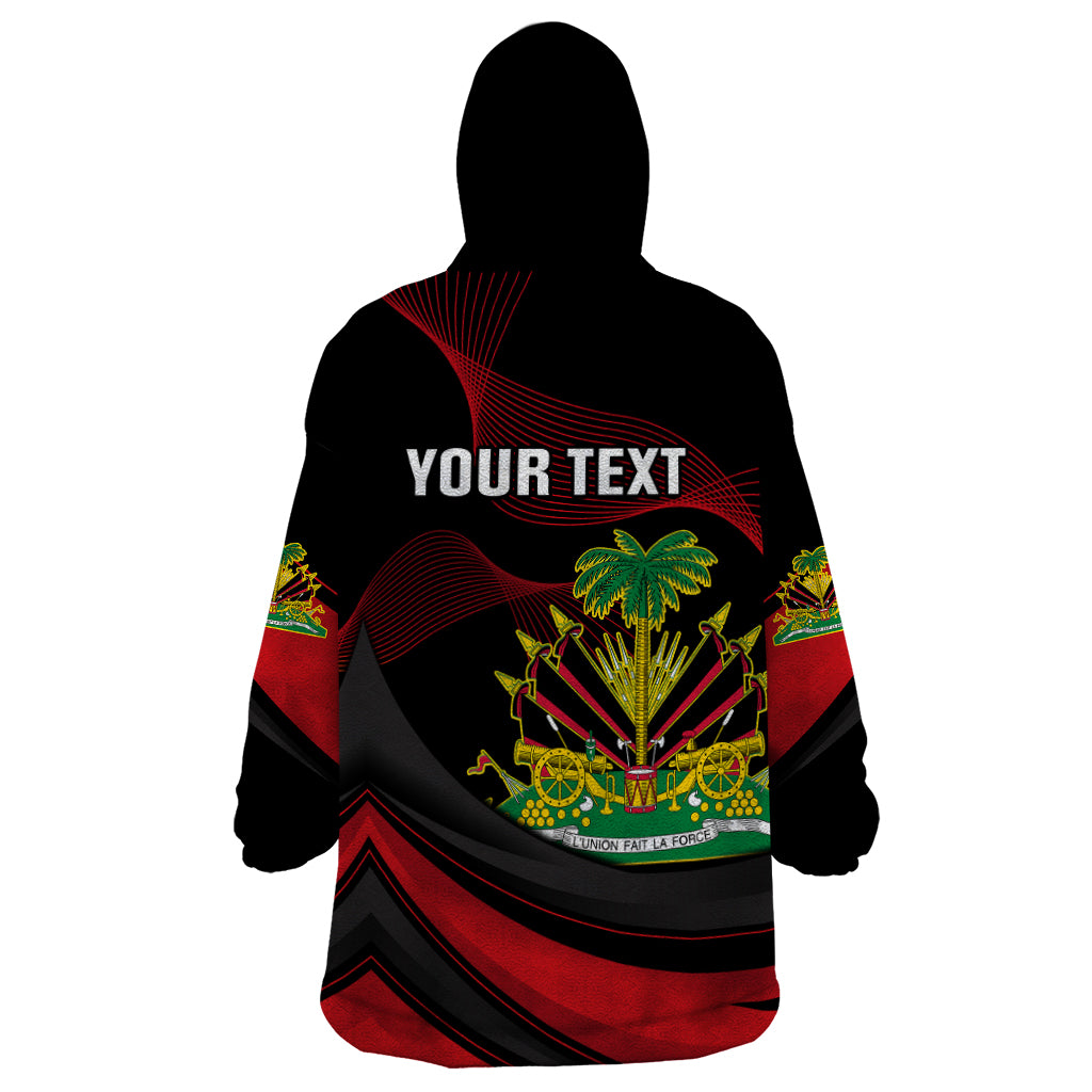 Personalised Haiti 1964 Wearable Blanket Hoodie Coat Of Arms Curvel Style - Wonder Print Shop