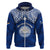 Marshall Islands Hoodie Blue Polynesian Tribal Mix Coat Of Arms - Wonder Print Shop