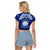 Marshall Islands Raglan Cropped T Shirt Blue Polynesian Tribal Mix Coat Of Arms - Wonder Print Shop