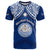 Marshall Islands T Shirt Blue Polynesian Tribal Mix Coat Of Arms - Wonder Print Shop