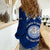 Marshall Islands Women Casual Shirt Blue Polynesian Tribal Mix Coat Of Arms - Wonder Print Shop