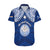 Personalised Marshall Islands Hawaiian Shirt Blue Polynesian Tribal Mix Coat Of Arms - Wonder Print Shop