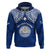 Personalised Marshall Islands Hoodie Blue Polynesian Tribal Mix Coat Of Arms - Wonder Print Shop