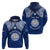 Personalised Marshall Islands Hoodie Blue Polynesian Tribal Mix Coat Of Arms - Wonder Print Shop