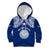 Personalised Marshall Islands Kid Hoodie Blue Polynesian Tribal Mix Coat Of Arms - Wonder Print Shop