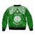 Personalised Marshall Islands Bomber Jacket Green Polynesian Tribal Mix Coat Of Arms - Wonder Print Shop