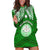 Personalised Marshall Islands Hoodie Dress Green Polynesian Tribal Mix Coat Of Arms - Wonder Print Shop