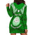 Personalised Marshall Islands Hoodie Dress Green Polynesian Tribal Mix Coat Of Arms - Wonder Print Shop