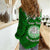 Personalised Marshall Islands Women Casual Shirt Green Polynesian Tribal Mix Coat Of Arms - Wonder Print Shop