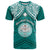 Personalised Marshall Islands T Shirt Turquoise Polynesian Tribal Mix Coat Of Arms - Wonder Print Shop