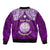 Personalised Marshall Islands Bomber Jacket Purple Polynesian Tribal Mix Coat Of Arms - Wonder Print Shop