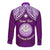 Personalised Marshall Islands Long Sleeve Button Shirt Purple Polynesian Tribal Mix Coat Of Arms - Wonder Print Shop