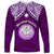 Personalised Marshall Islands Long Sleeve Shirt Purple Polynesian Tribal Mix Coat Of Arms - Wonder Print Shop