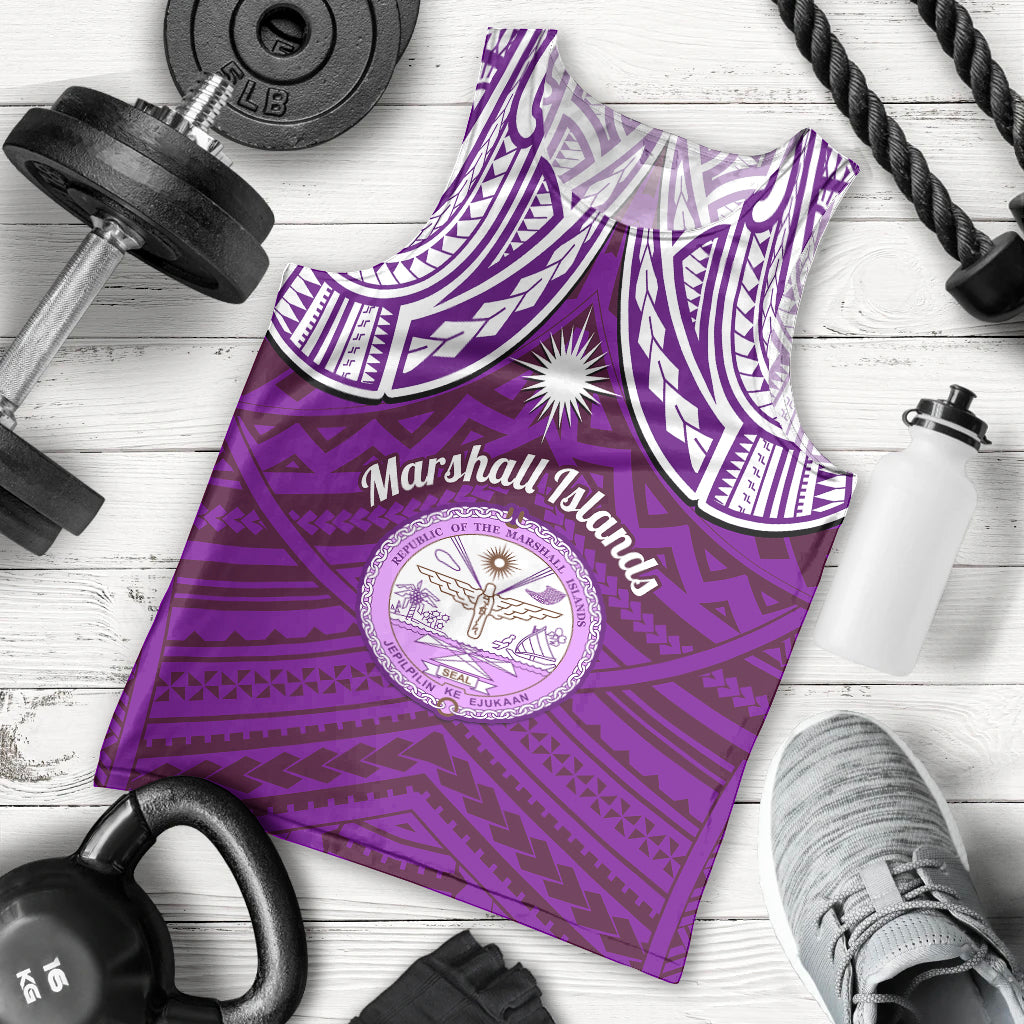 personalised-marshall-islands-men-tank-top-purple-polynesian-tribal-mix-coat-of-arms