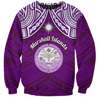 Personalised Marshall Islands Sweatshirt Purple Polynesian Tribal Mix Coat Of Arms - Wonder Print Shop