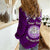 Personalised Marshall Islands Women Casual Shirt Purple Polynesian Tribal Mix Coat Of Arms - Wonder Print Shop
