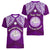 Personalised Marshall Islands Women V Neck T Shirt Purple Polynesian Tribal Mix Coat Of Arms - Wonder Print Shop