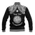 Personalised Marshall Islands Baseball Jacket Black Polynesian Tribal Mix Coat Of Arms - Wonder Print Shop