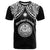 Personalised Marshall Islands T Shirt Black Polynesian Tribal Mix Coat Of Arms - Wonder Print Shop