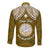 Personalised Marshall Islands Long Sleeve Button Shirt Gold Polynesian Tribal Mix Coat Of Arms - Wonder Print Shop