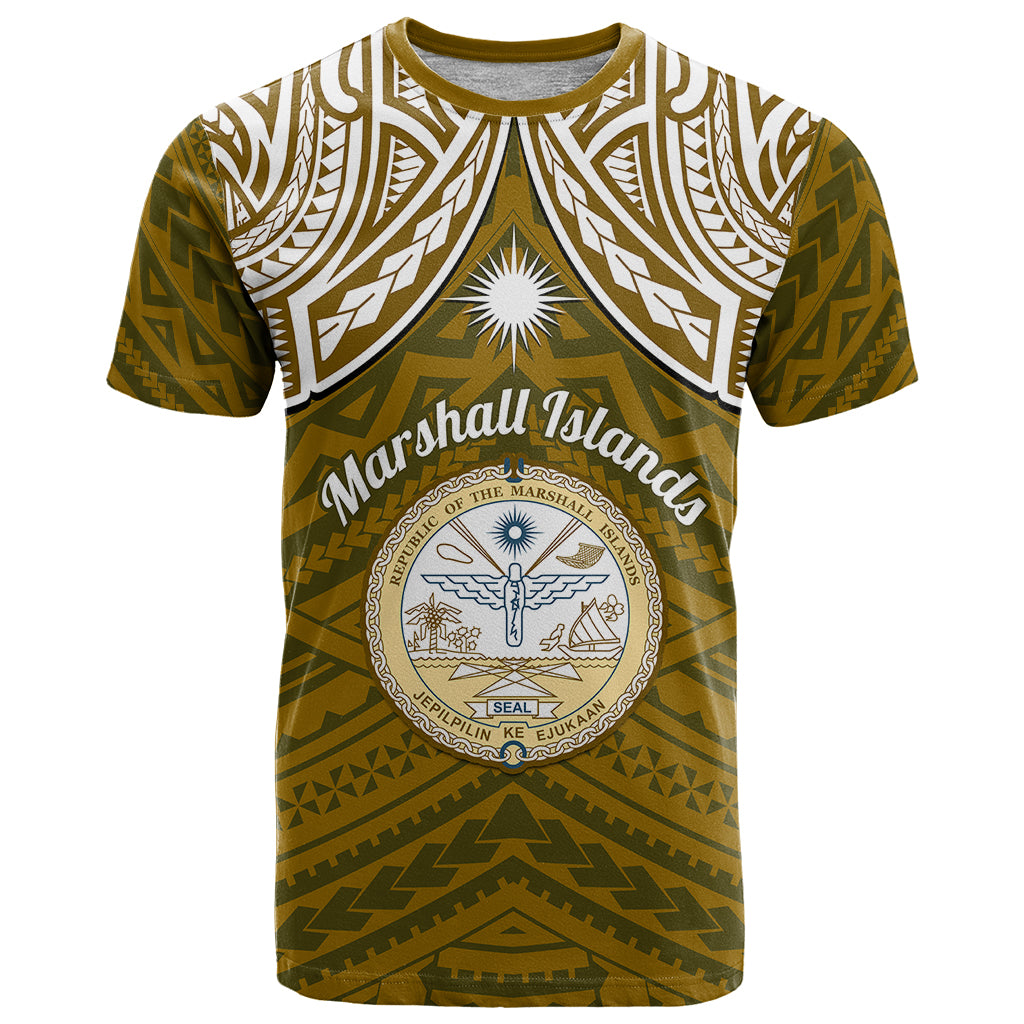 personalised-marshall-islands-t-shirt-gold-polynesian-tribal-mix-coat-of-arms