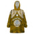 Personalised Marshall Islands Wearable Blanket Hoodie Gold Polynesian Tribal Mix Coat Of Arms - Wonder Print Shop